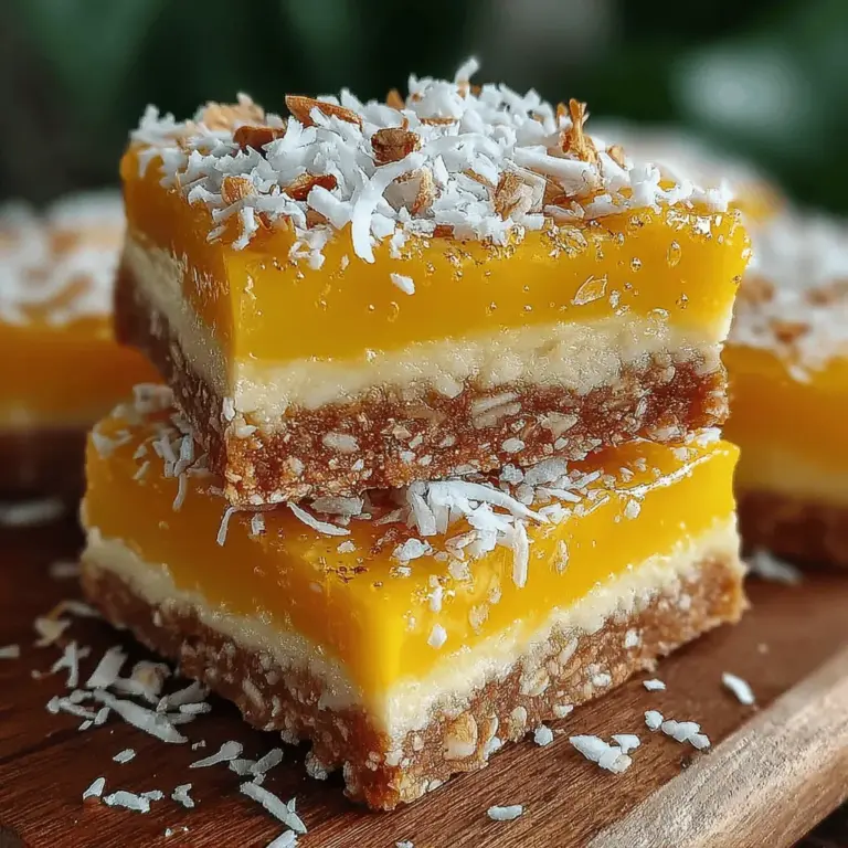 If you're on the lookout for a delightful dessert that combines tropical flavors with health-conscious ingredients, look no further than Tropical Bliss No-Bake Mango Coconut Bars. This recipe is not just a feast for the taste buds; it's also a vibrant and nutritious treat that requires minimal effort in the kitchen. With a luscious blend of ripe mangoes, creamy coconut, and wholesome oats, these bars are sure to become a favorite among both dessert lovers and health enthusiasts.