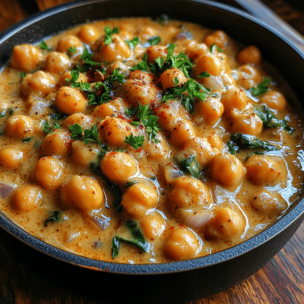 In the world of plant-based cooking, the Creamy Garlic Chickpea Skillet stands out as a comforting and nutritious meal that appeals to a wide range of palates. This dish is not only a feast for the senses, with its rich and creamy texture complementing the robust flavors of garlic and spices, but it also serves as a wholesome option for those looking to incorporate more plant-based meals into their diet. With its vibrant ingredients and ease of preparation, this skillet meal offers a perfect blend of taste and health benefits, making it an ideal choice for busy weeknights or leisurely weekend dinners.