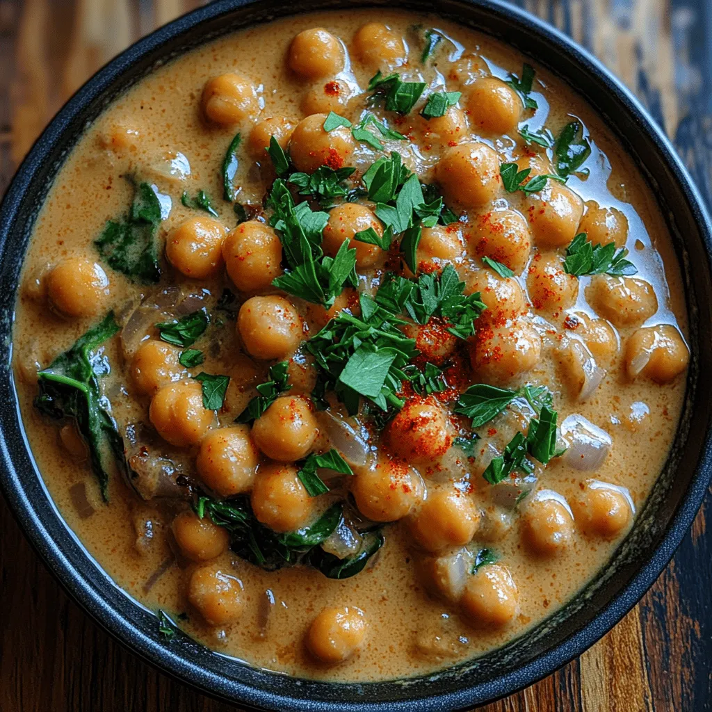 In the world of plant-based cooking, the Creamy Garlic Chickpea Skillet stands out as a comforting and nutritious meal that appeals to a wide range of palates. This dish is not only a feast for the senses, with its rich and creamy texture complementing the robust flavors of garlic and spices, but it also serves as a wholesome option for those looking to incorporate more plant-based meals into their diet. With its vibrant ingredients and ease of preparation, this skillet meal offers a perfect blend of taste and health benefits, making it an ideal choice for busy weeknights or leisurely weekend dinners.