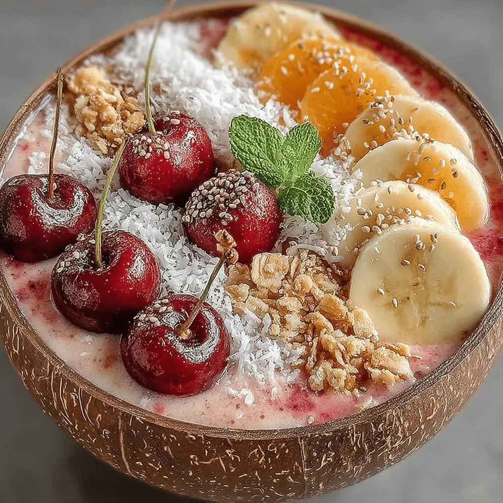 In recent years, smoothie bowls have surged in popularity, evolving from a simple breakfast option to a vibrant, Instagram-worthy meal that appeals to health enthusiasts and foodies alike. These bowls combine the rich, creamy texture of smoothies with the aesthetic charm of a beautifully arranged dish, inviting individuals to enjoy their meals both visually and nutritionally. One particularly delightful variation is the Cherry Bliss Smoothie Bowl, which offers a burst of flavor and a plethora of health benefits, making it an ideal choice for breakfast or a quick snack.