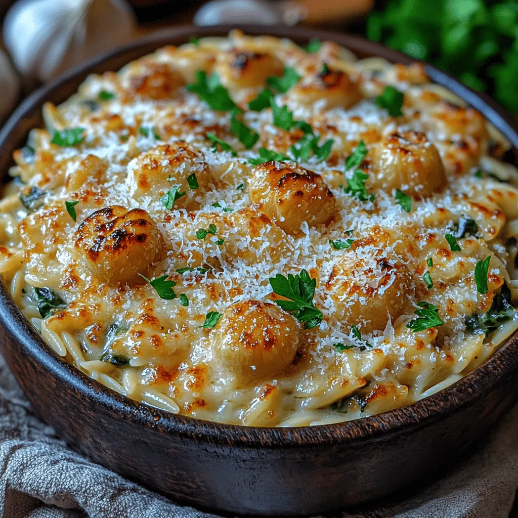 Creamy Roasted Garlic Orzo is a dish that perfectly encapsulates comfort food at its finest. This delectable recipe combines the silky texture of orzo pasta with the rich, savory flavor of roasted garlic, creating a meal that’s both indulgent and satisfying. Whether served as a side dish or a main course, this creamy orzo is sure to impress your family and friends, making it an ideal choice for everything from casual weeknight dinners to festive gatherings.