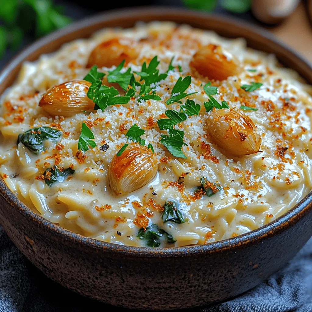 Creamy Roasted Garlic Orzo is a dish that perfectly encapsulates comfort food at its finest. This delectable recipe combines the silky texture of orzo pasta with the rich, savory flavor of roasted garlic, creating a meal that’s both indulgent and satisfying. Whether served as a side dish or a main course, this creamy orzo is sure to impress your family and friends, making it an ideal choice for everything from casual weeknight dinners to festive gatherings.