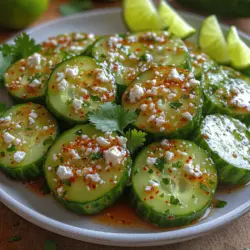 If you're on the lookout for a light, refreshing snack that packs a punch in the flavor department, look no further than Crunchy Chili-Lime Cucumber Bites. This vibrant dish combines the crispness of fresh cucumbers with a zesty chili-lime dressing, making it a perfect appetizer for summer gatherings, casual get-togethers, or even a nutritious afternoon snack. The appeal of this recipe lies not just in its taste but also in its simplicity and health benefits, making it an excellent choice for those aiming to eat healthily without sacrificing flavor.