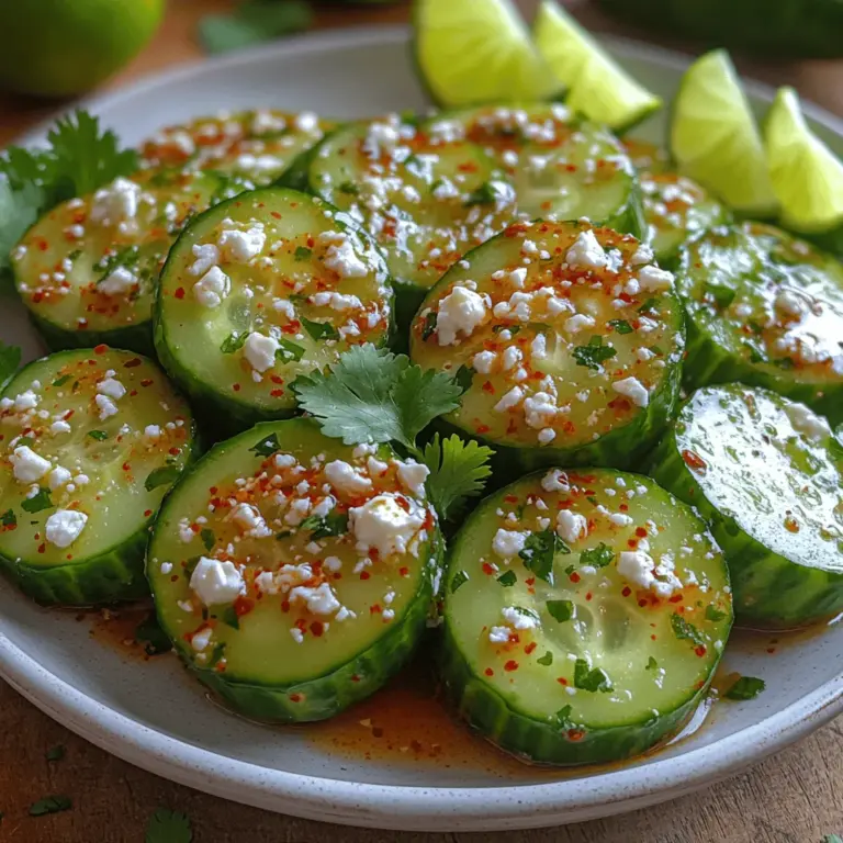 If you're on the lookout for a light, refreshing snack that packs a punch in the flavor department, look no further than Crunchy Chili-Lime Cucumber Bites. This vibrant dish combines the crispness of fresh cucumbers with a zesty chili-lime dressing, making it a perfect appetizer for summer gatherings, casual get-togethers, or even a nutritious afternoon snack. The appeal of this recipe lies not just in its taste but also in its simplicity and health benefits, making it an excellent choice for those aiming to eat healthily without sacrificing flavor.