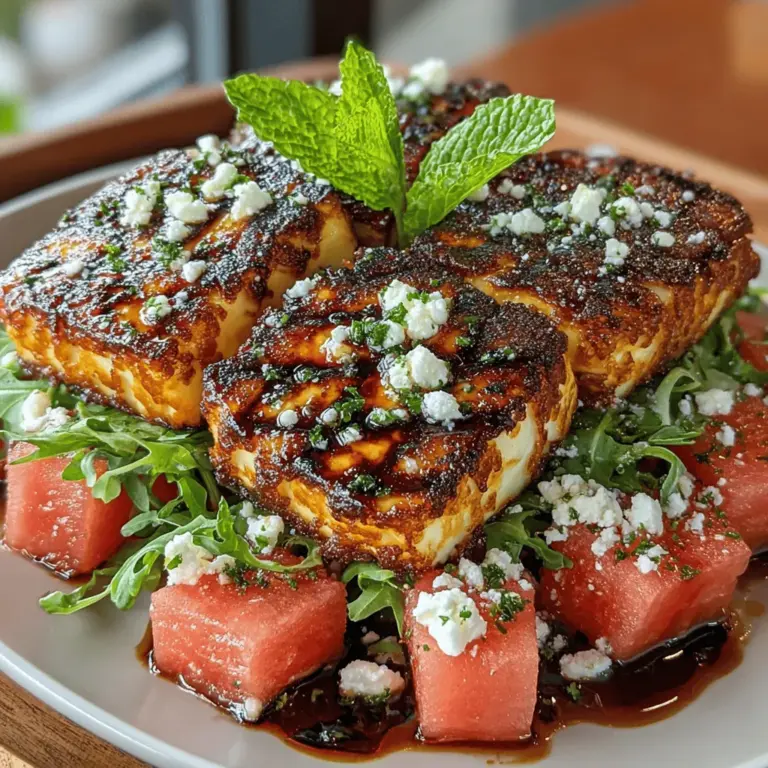As the sun shines brighter and the days grow longer, there's no better time to indulge in refreshing, vibrant dishes that celebrate the flavors of summer. One such dish is the Grilled Halloumi & Watermelon Salad. This salad combines the savory richness of grilled Halloumi cheese with the sweet juiciness of watermelon, creating a harmonious blend of flavors that is both satisfying and invigorating. Whether you are hosting a summer barbecue, enjoying a picnic, or simply looking for a light meal, this salad is sure to impress with its colorful presentation and delightful taste.
