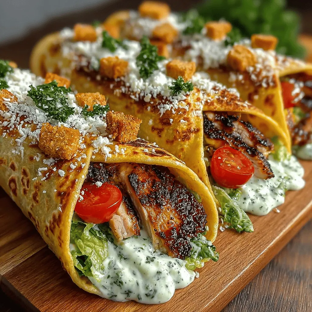 The foundation of any great wrap lies in how you layer your ingredients. Proper layering not only enhances the flavors but also ensures that your wrap holds together beautifully while you enjoy it. Start by placing your lettuce down first; this not only provides a crisp base but also acts as a barrier that helps prevent other ingredients from making the wrap soggy. Next, add your cooked and seasoned chicken, followed by a sprinkle of Caesar dressing, ensuring it’s evenly distributed for maximum flavor.
