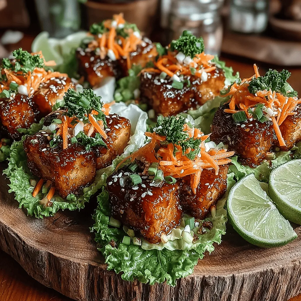 Sticky Glazed Tofu Lettuce Boats are a delightful and healthy dish that exemplifies the perfect fusion of flavor and nutrition. This recipe is an excellent option for a light lunch, dinner, or even as an appetizer for gatherings. Featuring firm tofu coated in a sweet and savory glaze, paired with fresh vegetables, all wrapped in crisp lettuce leaves, these boats are not only visually appealing but also packed with plant-based protein and essential nutrients.