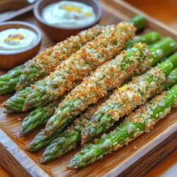 As we continue to search for ways to incorporate healthier options into our diets, Crunchy Parmesan Asparagus Fries emerge as a delightful alternative to traditional fries. This dish not only satisfies the cravings for crispy snacks but also packs a nutritious punch with its fresh vegetable base. Asparagus, known for its vibrant green color and distinctive flavor, is transformed into a crunchy treat that can be enjoyed at any time of day. Whether you are looking for a tasty appetizer, a side dish to accompany your main course, or a fun party snack, these asparagus fries fit the bill perfectly.