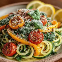 In today’s health-conscious world, finding delicious, nutritious meals that are easy to prepare can be a challenge. Enter the Garlic Parmesan Zucchini Noodle Stir Fry—a vibrant, flavorful dish that not only satisfies your taste buds but also aligns with a wholesome eating lifestyle. This recipe incorporates spiralized zucchini, colorful vegetables, and a burst of garlic and Parmesan cheese, creating a satisfying meal that is both low in carbs and rich in flavor. Whether you’re a seasoned chef or a beginner in the kitchen, this recipe is designed to be simple yet impressive, making it perfect for a quick weeknight dinner or a casual gathering with friends.