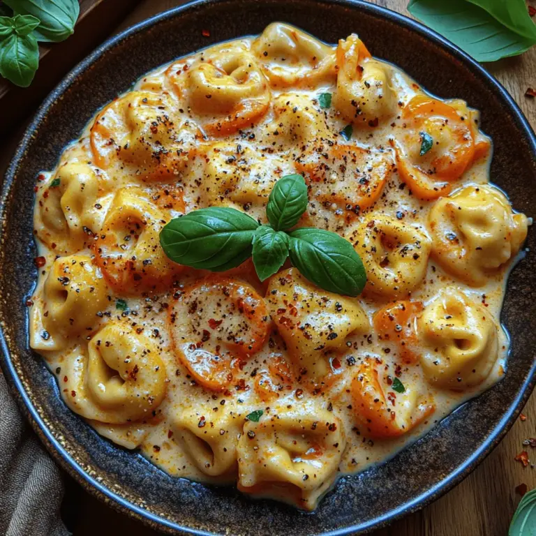 The charm of creamy roasted pepper tortellini lies in its ability to be both indulgent and approachable. The use of tortellini – pasta filled with cheese, meat, or vegetables – not only adds a delightful chewiness but also makes the dish incredibly convenient. Fresh or frozen tortellini cooks quickly, allowing you to whip up a gourmet meal in no time. The dish is equally versatile, making it suitable for various occasions, from a cozy family dinner to a sophisticated dinner party.