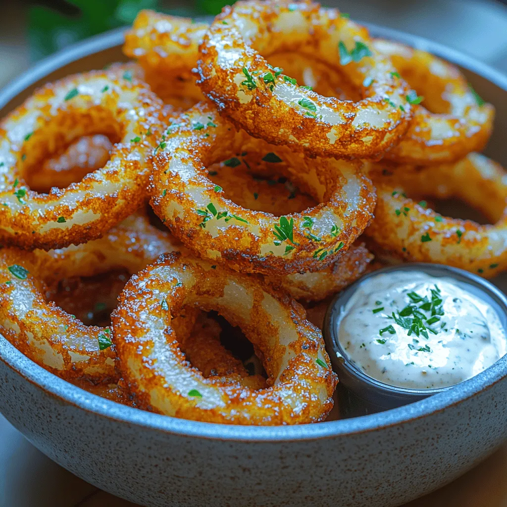 Welcome to the crispy, savory world of air-fryer onion rings, a culinary delight that has become a favorite for snack enthusiasts and home chefs alike. These golden-brown rings deliver the perfect crunch, making them an ideal accompaniment to burgers, sandwiches, or simply enjoyed on their own as a delectable treat. What sets this recipe apart is its ability to provide all the satisfying texture and rich flavor of traditional onion rings while significantly cutting down on the oil typically required for frying. By utilizing an air fryer, you can indulge in this comfort food classic without the guilt of excess calories and fat.