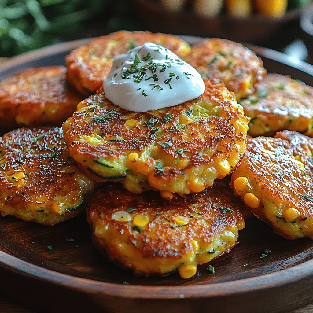 Golden Harvest Corn Zucchini Fritters are a delightful and wholesome dish that perfectly captures the essence of summer produce. These fritters are not just a feast for the eyes with their golden hue; they also bring a medley of flavors and textures that make them incredibly appealing. Whether served as an appetizer, a side dish, or a light main course, these fritters are versatile enough to fit into any meal. With the natural sweetness of corn and the mild, refreshing taste of zucchini, they create a harmonious balance that is both satisfying and nutritious.