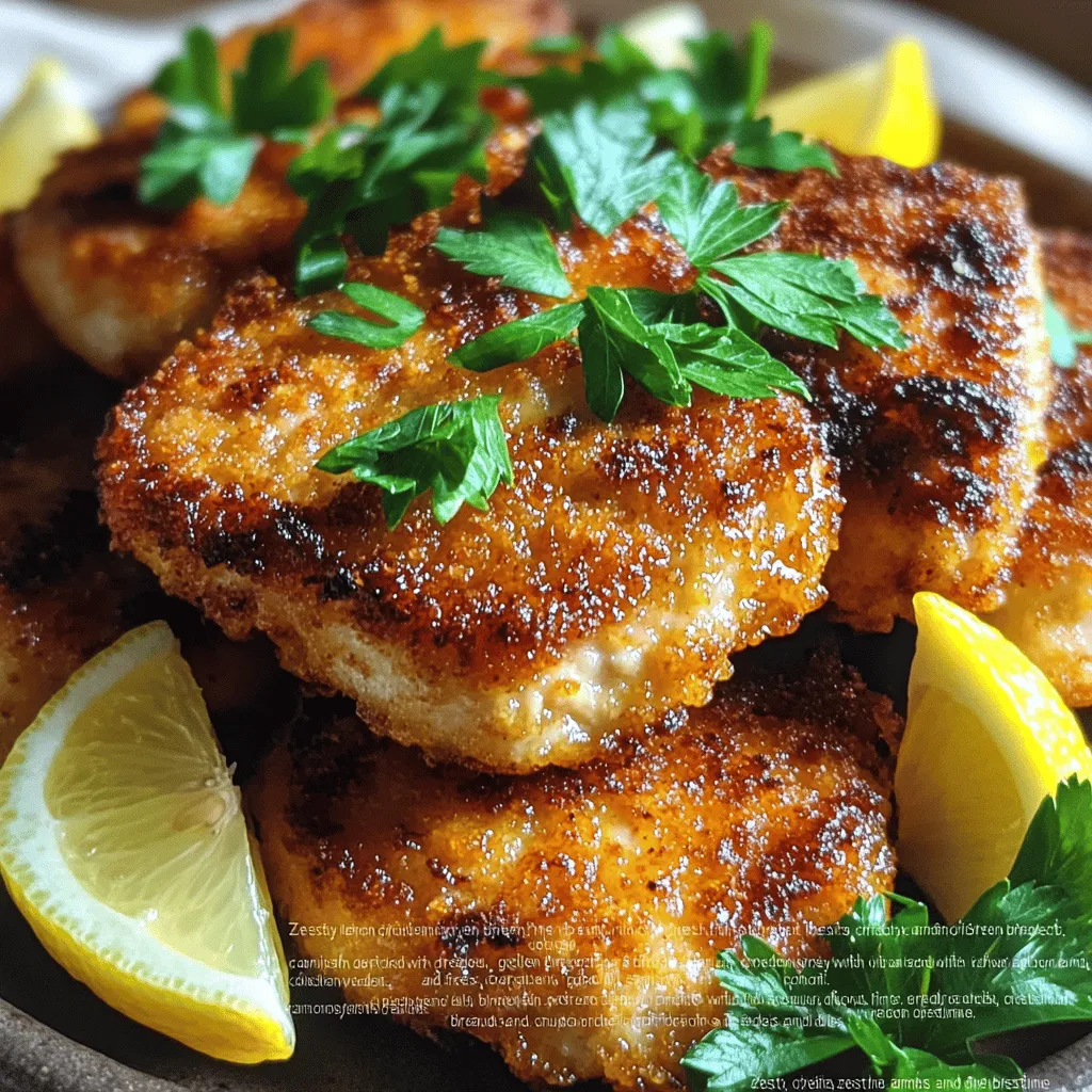 Welcome to the world of Zesty Crispy Lemon Chicken Cutlets, a dish that embodies the essence of freshness and flavor in every bite. This recipe brings together the tender juiciness of chicken and the vibrant zing of lemon, creating a delightful meal that can brighten up any dining table. The crispy exterior, combined with a zesty punch, not only appeals to the palate but also satisfies the eyes, making it an excellent choice for both family meals and special gatherings.