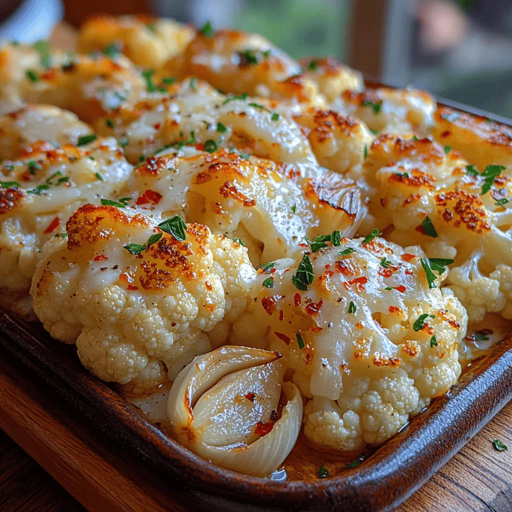 Parmesan Garlic Roasted Cauliflower is a dish that has captured the hearts and taste buds of many food enthusiasts. This delectable vegetable side dish combines the nutty, earthy flavors of roasted cauliflower with the rich, savory notes of Parmesan cheese and the aromatic punch of garlic. It’s a simple yet elegant addition to any meal, making it an ideal choice for family dinners, holiday feasts, or even a quick weeknight side. The appeal of this recipe lies not just in its sumptuous taste but also in its adaptability; it can be served alongside a variety of proteins, grains, or enjoyed as a standalone vegetarian option.