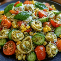 Creamy Pesto Tortellini Salad is a delightful fusion of flavors and textures that elevates any meal. This dish marries the rich, nutty notes of pesto with the tender chew of cheese-filled tortellini, resulting in a salad that is both satisfying and refreshing. Whether you're hosting a summer barbecue, preparing a quick weeknight dinner, or looking for a potluck dish that will impress your friends, this salad fits the bill perfectly. Its vibrant colors and creamy texture make it not only a feast for the palate but also for the eyes.