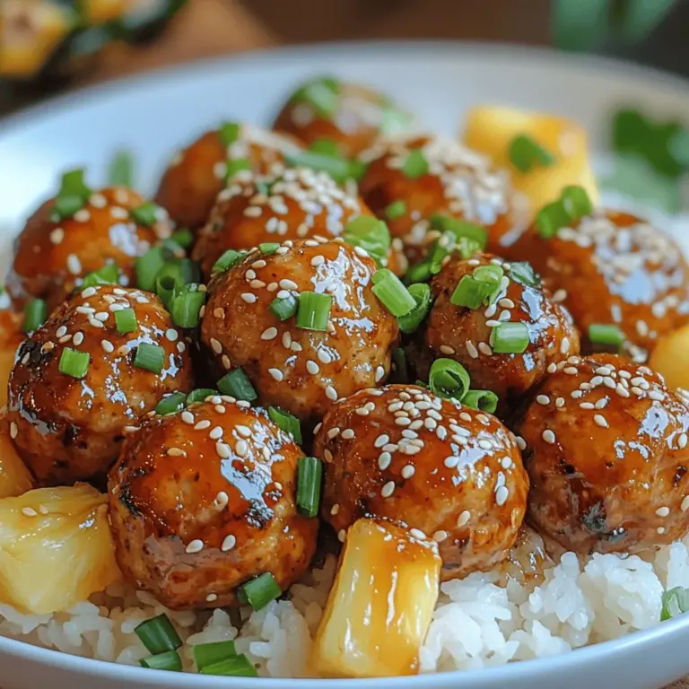 Welcome to the world of Juicy Pineapple Teriyaki Meatballs, a delectable dish that seamlessly blends the savory richness of teriyaki with the sweet, tropical notes of pineapple. This recipe is not only a feast for the taste buds but also a vibrant addition to your culinary repertoire. The combination of flavors and textures makes these meatballs an ideal choice for family dinners, entertaining guests, or meal prepping for the week ahead.