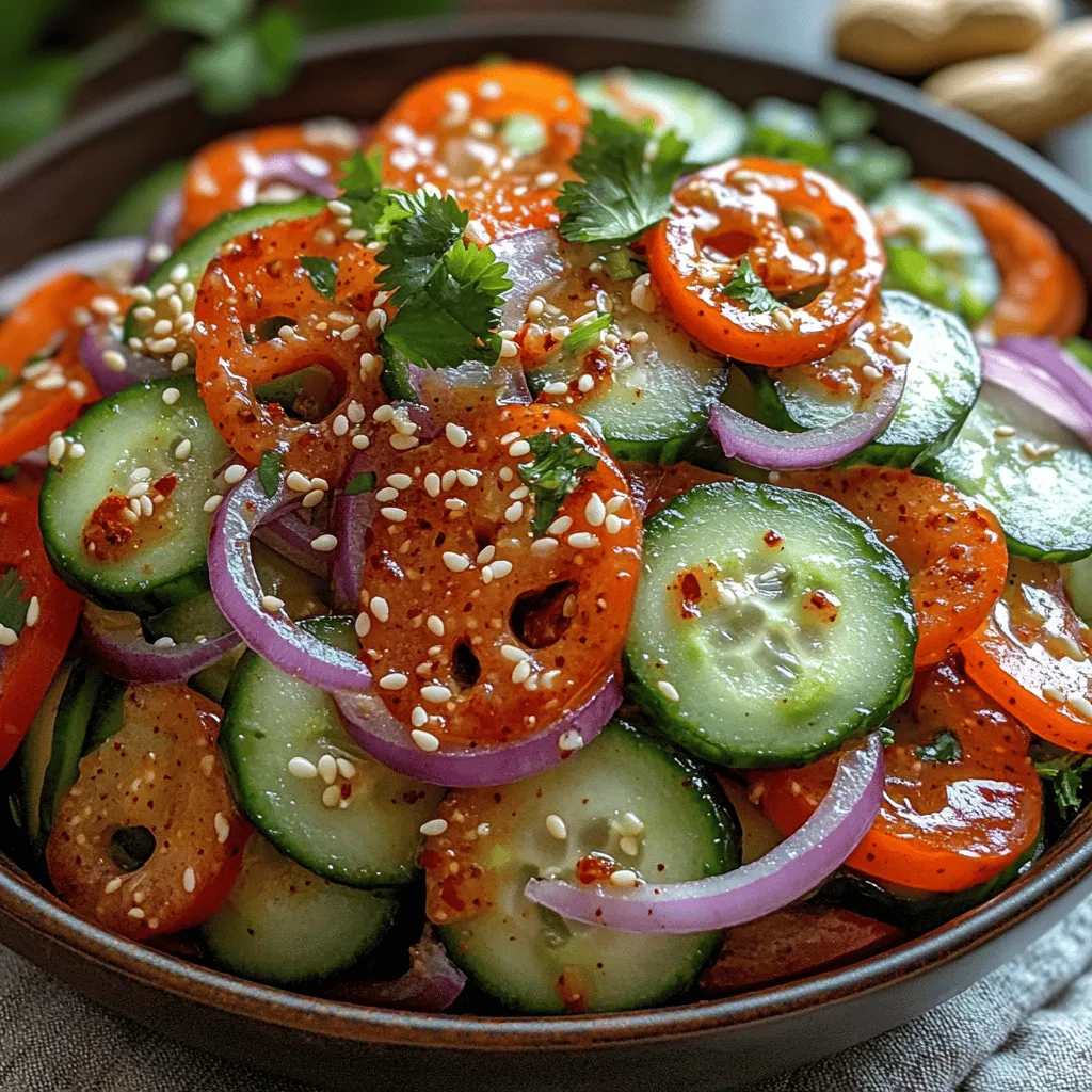 If you’re on the lookout for a salad that not only tantalizes your taste buds but also offers a refreshing crunch, look no further than the Crunchy Spicy Cucumber Salad. This vibrant dish marries the crispness of cucumbers with a medley of bold flavors and a hint of spice, making it a perfect accompaniment to any meal or a standalone snack for those hot summer days. As we delve into this recipe, you’ll discover how easy it is to prepare and how beneficial it can be for your overall diet.