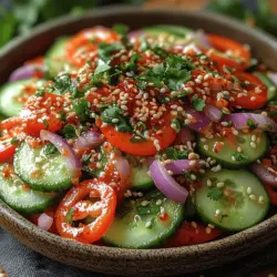 If you’re on the lookout for a salad that not only tantalizes your taste buds but also offers a refreshing crunch, look no further than the Crunchy Spicy Cucumber Salad. This vibrant dish marries the crispness of cucumbers with a medley of bold flavors and a hint of spice, making it a perfect accompaniment to any meal or a standalone snack for those hot summer days. As we delve into this recipe, you’ll discover how easy it is to prepare and how beneficial it can be for your overall diet.