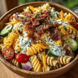 Pasta salads have long been a beloved dish, celebrated for their versatility and ease of preparation. Whether served as a side at a summer barbecue or as a main dish at a family gathering, pasta salads can be tailored to suit any palate. Among the myriad of pasta salad recipes out there, Bacon Ranch Pasta Salad stands out as a delightful blend of flavors and textures that appeals to both the young and the young at heart. This dish combines the savory crunch of crispy bacon, the creaminess of ranch dressing, and the freshness of vibrant vegetables, making it a crowd-pleaser for various occasions.