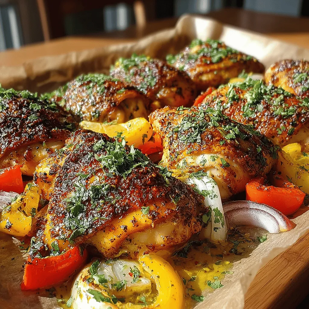 If you're searching for a delicious yet uncomplicated dinner option, look no further than the Spicy Garlic Lime Drumstick Traybake. This dish encapsulates bold flavors and vibrant ingredients, transforming ordinary chicken drumsticks into a mouthwatering meal that’s perfect for busy weeknights or relaxed gatherings with friends and family. The beauty of this one-pan recipe lies in its simplicity: everything cooks together, allowing you to enjoy a flavorful feast without spending hours in the kitchen.