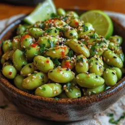 If you're on the lookout for a delicious and nutritious appetizer or snack, look no further than Crunchy Sesame Garlic Edamame. This dish combines a delightful mix of flavors and textures that make it not just satisfying but also incredibly appealing to the palate. With its crispy exterior and savory garlic undertones, this edamame preparation is sure to become a staple in your culinary repertoire.