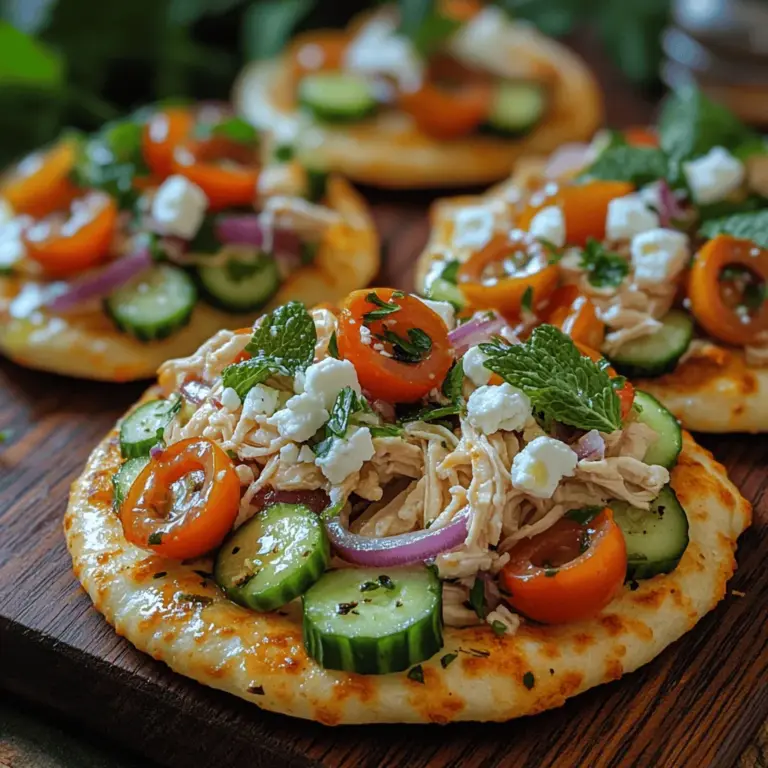 In today’s fast-paced world, finding a healthy and delicious meal that’s also quick to prepare can be quite a challenge. Mini Greek Chicken Salad Flatbreads offer a perfect solution for busy individuals and families alike. This delightful recipe captures the vibrant flavors of Greek cuisine while being easy to make and satisfying. These flatbreads are a versatile addition to your culinary repertoire, whether you're serving them as a light lunch, a quick dinner, or even as a party appetizer.