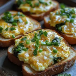 The Spicy Green Chili Egg Toast Melt is a culinary masterpiece that tantalizes the taste buds with its rich flavors and enticing textures. Each bite presents a harmonious blend of creamy eggs, savory cheese, and a kick of heat from the green chilies. The toast serves as a crispy canvas that cradles this delectable filling, ensuring a satisfying crunch that contrasts beautifully with the smoothness of the eggs and cheese.