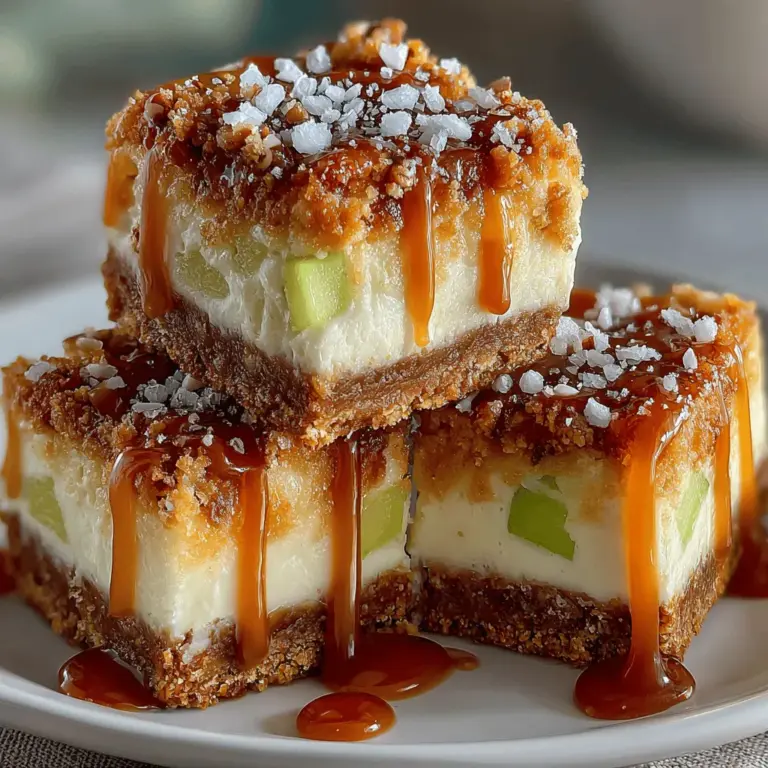 Frosty Caramel Apple Dream Bars are a delightful dessert that brings together the best of fall flavors in a creamy, frozen treat. Perfect for any occasion, from family gatherings to holiday parties, these bars combine the rich sweetness of caramel with the crispness of fresh apples, all nestled in a luscious cream layer. What sets this dessert apart is not only its irresistible taste but also its effortless preparation; you can make it ahead of time and store it in the freezer, ensuring you have a stunning dessert ready to impress your guests whenever the occasion arises.