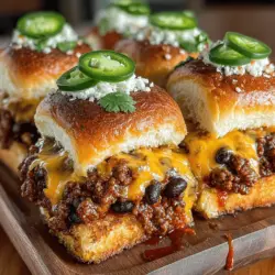 Chili Cheese Sliders are the ultimate comfort food, marrying the rich flavors of chili with the creamy, gooey goodness of melted cheese, all nestled between soft, pillowy slider buns. This delectable dish is perfect for a variety of occasions—whether you’re hosting a casual get-together, cheering on your favorite team during game day, or simply enjoying a cozy family dinner at home. The combination of hearty chili and gooey cheese creates a dish that is not only satisfying but also incredibly easy to prepare. In this article, we’ll explore the delightful recipe for these sliders, detailing the essential ingredients and providing a step-by-step guide for crafting this mouthwatering treat.