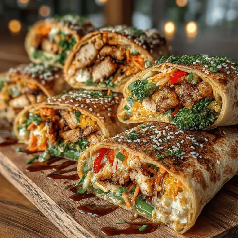 In the quest for meals that are both satisfying and nutritious, Crunchy Sesame Chicken Wraps emerge as a standout choice. This delightful recipe combines the flavors of tender, marinated chicken with an array of fresh vegetables, all wrapped in a wholesome tortilla. Not only do these wraps deliver on taste, but they also offer a quick and easy solution for busy weeknight dinners or healthy lunches. The versatility of this dish is one of its most appealing aspects; you can easily swap out ingredients based on seasonal produce or personal preferences, making it a staple in any kitchen.