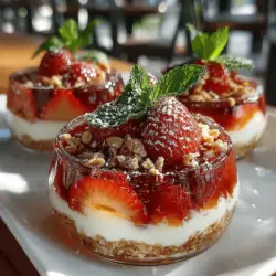 As the warm weather sets in, nothing beats the allure of a refreshing dessert that not only satisfies your sweet tooth but also offers a nutritious punch. Enter the Frosty Strawberry Bliss Crunch Cups—a delightful treat that brings together the vibrant sweetness of strawberries, the creamy texture of Greek yogurt, and the satisfying crunch of granola. This dessert is an easy-to-make option that is perfect for both casual snacking and elegant gatherings, making it a versatile addition to your warm-weather repertoire.