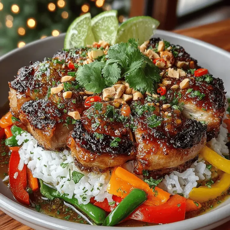 In the world of cuisine, few dishes can rival the vibrant and tantalizing flavors of Thai food. Among the many delightful offerings, Spicy Thai Chicken Rice Bowls stand out for their balance of heat, sweetness, and freshness. This dish, infused with a harmonious blend of spices and fresh ingredients, not only provides a feast for the taste buds but also presents an appealing visual experience. The colorful array of vegetables, tender chicken, and aromatic herbs come together to create a meal that is as enticing to look at as it is to eat.