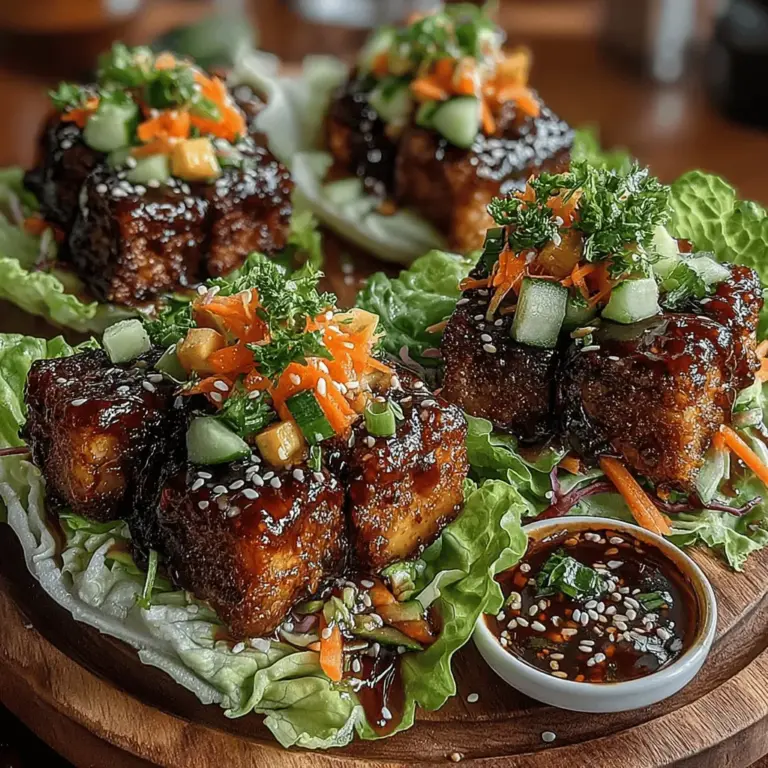 In today's culinary landscape, vibrant and health-conscious dishes are gaining momentum, particularly those that embrace plant-based ingredients. Enter the Sassy Mini BBQ Tofu Lettuce Boats—an innovative recipe that combines the robust flavors of barbecue with the fresh, crisp texture of lettuce. This dish is not only visually appealing but also packed with flavor, making it an excellent option for anyone looking to incorporate more plant-based meals into their diet. With the rise of vegan and vegetarian lifestyles, these lettuce boats serve as a delightful representation of how satisfying and versatile plant-based cooking can be. Whether you're looking for an appetizer at your next gathering or a light yet filling main course, Sassy Mini BBQ Tofu Lettuce Boats are sure to impress.