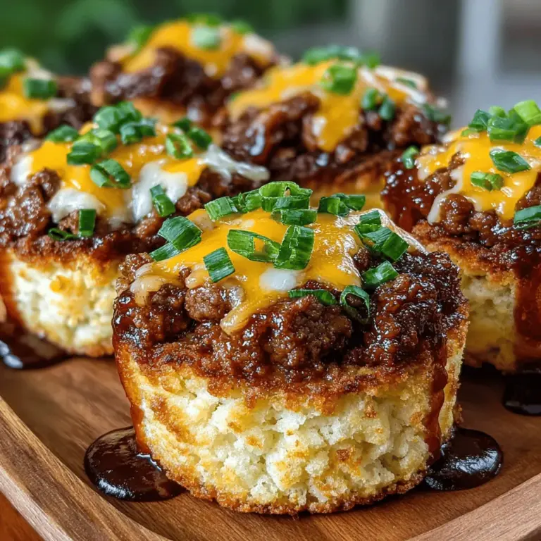Mini BBQ Turkey Biscuit Melts are the perfect combination of comfort food and bold flavors. This dish takes the juicy goodness of ground turkey and envelops it in a warm, flaky biscuit, all while being coated in delicious barbecue sauce. Whether you're looking for a quick weeknight dinner, a fun appetizer for your next gathering, or a satisfying snack, these melts fit the bill perfectly. Their simplicity makes them an appealing choice for both novice cooks and seasoned chefs alike, allowing anyone to enjoy a homemade meal without spending hours in the kitchen.