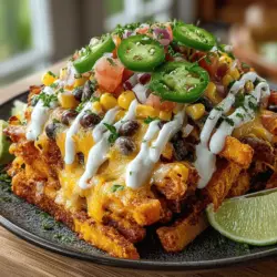 If you're searching for a creative and healthier alternative to traditional nachos, look no further than loaded nacho sweet potato fries. This dish combines the satisfying crunch of crispy sweet potato fries with the bold and zesty flavors typically found in nachos—making it a delightful option for game day snacks, casual gatherings, or even a fun family dinner. The appeal of loaded nacho sweet potato fries lies not only in their taste but also in their vibrant presentation, inviting you to dig in and enjoy every bite.