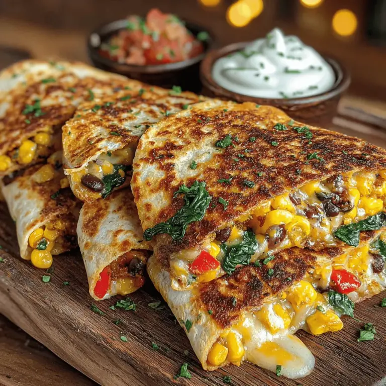 Quesadillas have long been a beloved staple in many households, providing a versatile and satisfying meal that can please even the pickiest of eaters. Their simple yet adaptable nature makes them a go-to choice for families looking to whip up something quick and tasty. Whether served as a lunch, dinner, or snack, quesadillas can be customized to include various fillings, making them an ideal vehicle for introducing children to a range of ingredients. Among the many variations, the Cheesy Veggie Quesadillas stand out as an excellent option that combines flavor and nutrition, appealing to young taste buds while sneaking in essential vegetables.