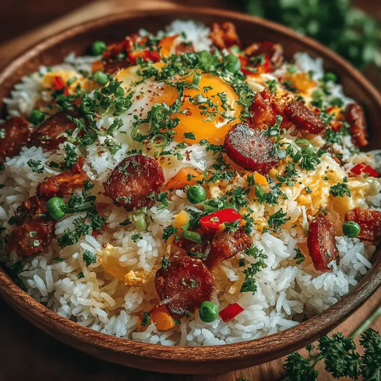 Charcuterie Fried Rice is an innovative take on the classic fried rice dish, merging the rich, savory elements of charcuterie with the beloved comfort of fried rice. This recipe transforms traditional ingredients into a deliciously satisfying meal that celebrates flavor diversity. Imagine the delightful interplay of cured meats, the creaminess of smoked Gouda, and the vibrant colors of fresh vegetables—all coming together in one enticing dish. Whether you’re hosting a casual dinner or looking for a quick weeknight meal, Charcuterie Fried Rice offers an exciting culinary adventure that’s both familiar and refreshingly new.