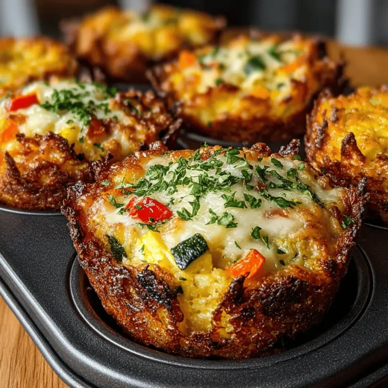 Welcome to the delightful world of Mini Veggie & Cheese Hash Nests, a culinary creation that perfectly marries the heartiness of potatoes with the vibrant freshness of vegetables and the comforting allure of melted cheese. This recipe reimagines traditional hash, transforming it into charming bite-sized nests that not only catch the eye but also tantalize the taste buds. Ideal for various occasions, including brunches, appetizers, or even a light dinner, these nests are an excellent way to sneak more vegetables into your meals while simultaneously satisfying your cheese cravings.