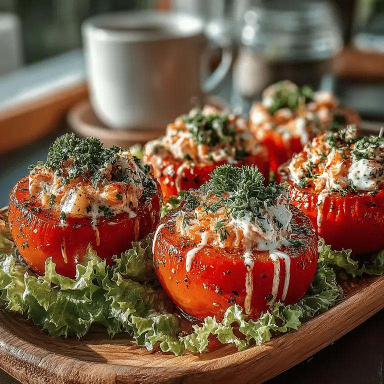 Tuna Delight Tomatoes is a vibrant and refreshing dish that perfectly marries the classic flavors of tuna salad with the natural sweetness and juiciness of ripe tomatoes. This recipe not only offers a delightful taste experience but also serves as a visual treat, making it an excellent choice for various occasions. Whether you're hosting a summer gathering, planning a picnic, or simply looking for a light and healthy lunch, Tuna Delight Tomatoes provide a versatile option that is both satisfying and nutritious.