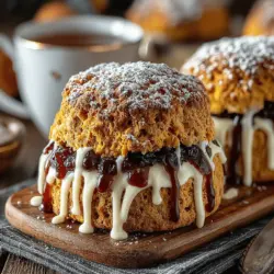 As the leaves begin to turn and a crispness fills the air, the arrival of fall ushers in a season rich with flavors and warmth. Among the many ways to celebrate this enchanting time of year, baking a batch of Harvest Delight Pumpkin Scones stands out as a beloved tradition. These delightful scones perfectly encapsulate the essence of autumn, intertwining the comforting flavors of pumpkin with aromatic spices, all topped with a sweet cinnamon drizzle. Whether enjoyed as a hearty breakfast, a cozy afternoon snack, or a centerpiece for a gathering with friends and family, these pumpkin scones are as versatile as they are delectable.