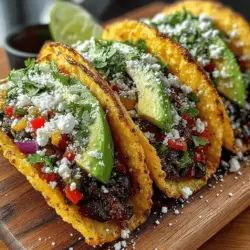 - 1 can (15 ounces) of black beans, drained and rinsed - 1 tablespoon olive oil - 1 medium red onion, diced - 1 red bell pepper, diced - 2 cloves garlic, minced - 1 teaspoon ground cumin - 1 teaspoon smoked paprika - 1 teaspoon chili powder - Juice of 1 lime - Salt and pepper to taste - Corn or flour tortillas, for serving - Optional toppings: - Sliced avocado - Crumbled feta cheese - Fresh cilantro, chopped