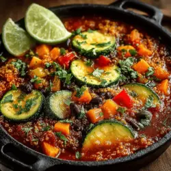 Are you looking for a meal that is not only packed with flavor but also offers a myriad of health benefits? Look no further than the Spicy One-Pot Quinoa and Black Bean Chili. This delightful dish combines the hearty goodness of quinoa and black beans, creating a satisfying meal that is perfect for families, meal prep, and gatherings. Its versatility makes it a great choice for both vegetarians and meat-eaters, appealing to a wide range of palates. With a medley of spices and fresh vegetables, this chili is not only nutritious but also a comforting choice for any occasion.