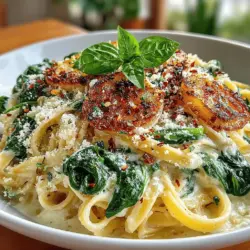 Pasta dishes have a unique way of bringing comfort and satisfaction to the dining table, and the Creamy Garlic Spinach Pasta Delight is no exception. This recipe is a harmonious blend of rich, creamy flavors balanced with the nutritional goodness of fresh spinach. Ideal for busy weeknights or special gatherings, this dish proves that quick meals can also be indulgent and wholesome. The creamy garlic sauce envelops the pasta perfectly, creating a dish that is both delectable and visually appealing.