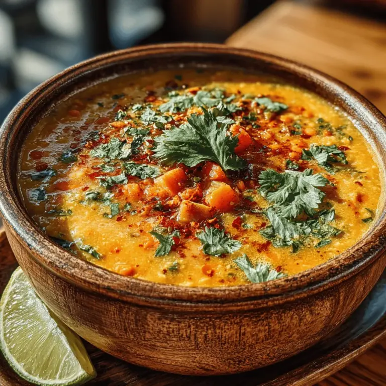 In the world of comfort food, few dishes can warm the soul quite like a hearty bowl of soup. The Cozy Spiced Coconut Lentil Soup stands out as a delightful fusion of flavors and textures that not only nourishes the body but also envelops you in a sense of coziness. Whether you’re coming in from a chilly day or simply seeking a quick yet satisfying meal, this vegan-friendly recipe checks all the boxes. Featuring red lentils, aromatic spices, and creamy coconut milk, this soup is perfect for chilly evenings or a bustling weeknight dinner. With its fragrant spices and nourishing ingredients, this soup is sure to become a cherished addition to your recipe repertoire.