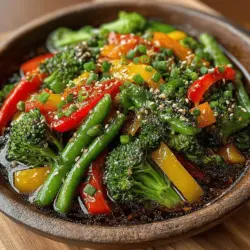 Vibrant Garlic Soy Vegetable Stir-Fry is a colorful and nutritious dish that brings together a medley of fresh vegetables, all enhanced by the robust flavors of garlic and soy sauce. This stir-fry not only pleases the palate but also offers a quick and healthy option for busy weeknight dinners. Incorporating a variety of vegetables into your meals is essential for maintaining a balanced diet, as they provide essential vitamins, minerals, and antioxidants. Stir-frying is a fantastic cooking method that allows for quick preparation while retaining the nutrients and vibrant flavors of the vegetables.