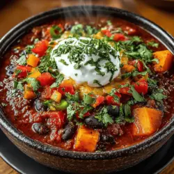 In a world where comfort food often comes at the expense of health, finding a recipe that delivers both nourishment and satisfaction can be a treasure. Enter the Hearty Harmony: Slow Cooker Sweet Potato and Black Bean Chili. This delightful dish not only warms the soul but also packs a punch with its rich flavors and nourishing ingredients. Perfect for busy weeknights or cozy weekends, this chili is easily prepared in a slow cooker, making it a fuss-free option for anyone seeking a hearty meal.