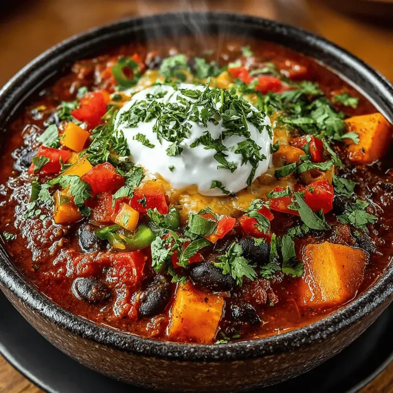 In a world where comfort food often comes at the expense of health, finding a recipe that delivers both nourishment and satisfaction can be a treasure. Enter the Hearty Harmony: Slow Cooker Sweet Potato and Black Bean Chili. This delightful dish not only warms the soul but also packs a punch with its rich flavors and nourishing ingredients. Perfect for busy weeknights or cozy weekends, this chili is easily prepared in a slow cooker, making it a fuss-free option for anyone seeking a hearty meal.