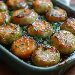 Balsamic Bliss: Carrots and Brussels Sprouts Bake is a delightful dish that combines the earthy flavors of roasted vegetables with the rich sweetness of balsamic vinegar. This recipe is not only visually appealing but also packed with health benefits, making it a perfect side dish for any meal. Brussels sprouts are known for their high vitamin content and cancer-fighting properties, while carrots provide a good source of beta-carotene, fiber, and antioxidants. The addition of balsamic vinegar elevates this dish, providing a tangy contrast that brings out the natural sweetness of the vegetables.