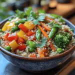 Quinoa has gained recognition as a superfood, celebrated not only for its delightful nutty flavor but also for its impressive nutritional profile. This ancient grain is packed with essential nutrients, making it a perfect base for a variety of dishes. The Colorful Quinoa Delight is a vibrant, one-pot meal that showcases quinoa's versatility while incorporating a delightful mix of colorful vegetables. Not only does this dish look appealing on the plate, but it also offers a wealth of health benefits, making it a fantastic addition to your culinary repertoire. By integrating a spectrum of vegetables, this recipe promotes wellness and encourages a balanced diet.