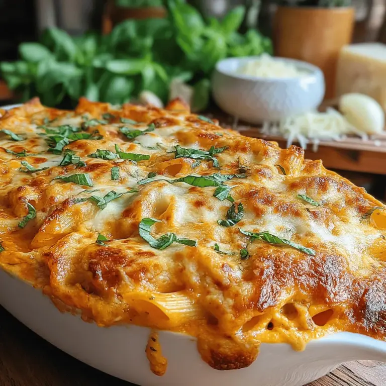 Creamy Tomato and Basil Pasta Bake is the ultimate comfort food that seamlessly blends rich, savory flavors with a luscious creamy texture. This delightful dish is perfect for family dinners or gatherings, making it an ideal choice for those looking to impress without spending hours in the kitchen. With simple ingredients and straightforward preparation, you can whip up a restaurant-quality meal right in your own home.